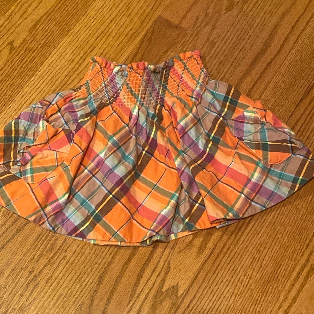 Ralph Lauren girls orange plaid skirt